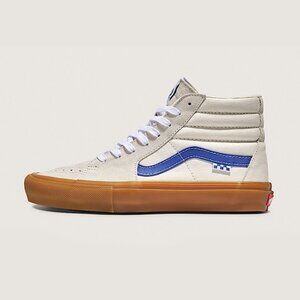 Vans Skate Sk8-Hi Shoe White / Blue / Gum New With Box